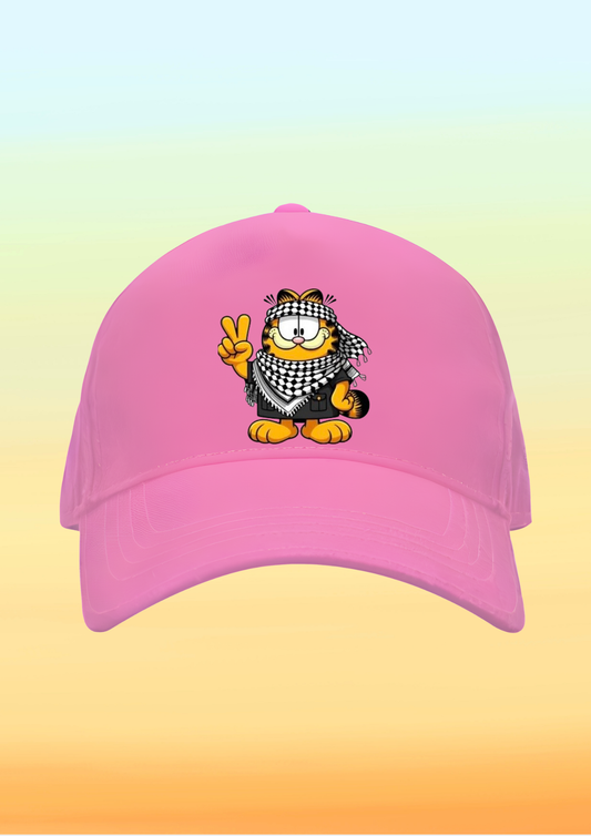 Kefiyeli Garfield Baskılı Çocuk Şapkası