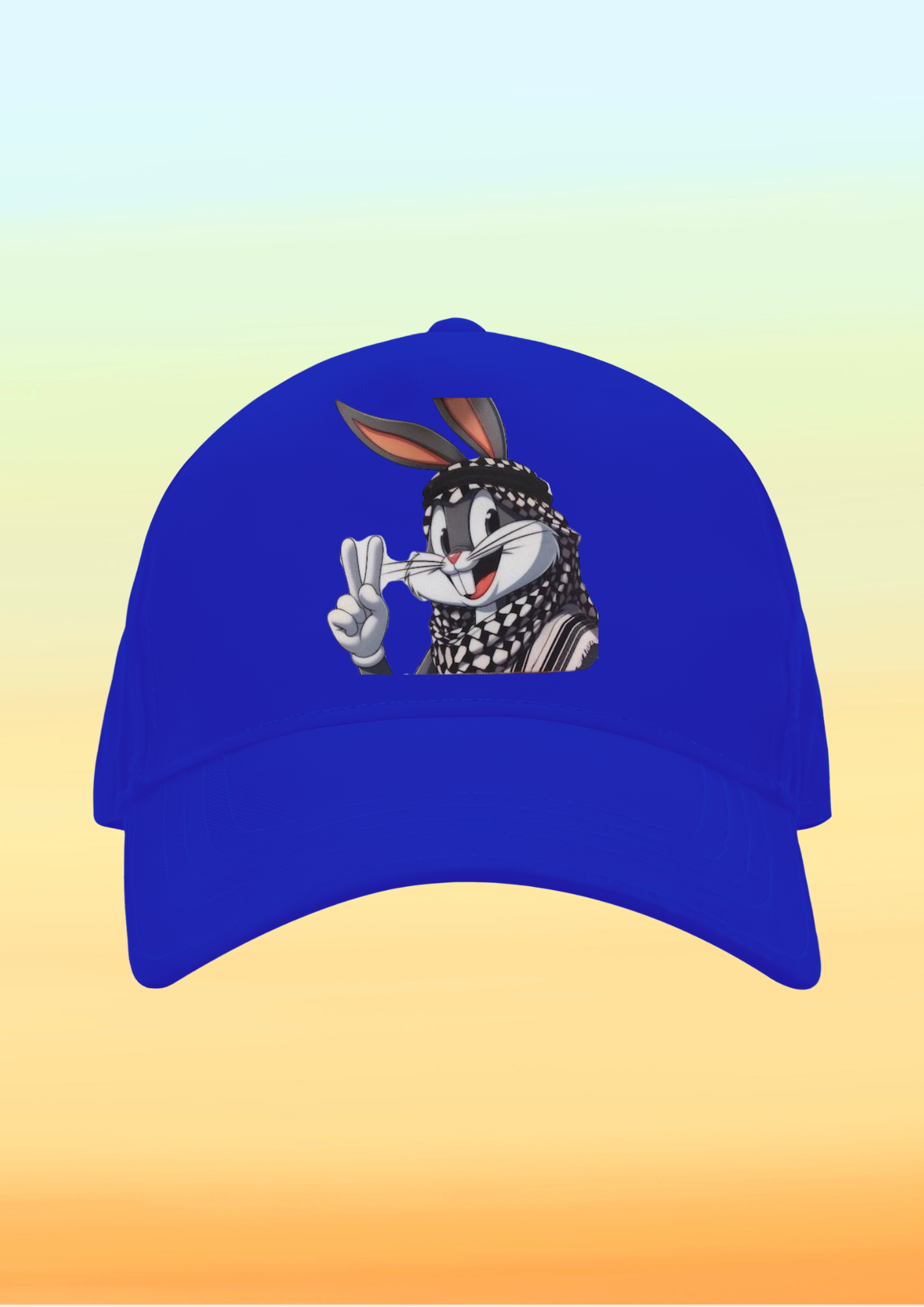 Kefiyeli Bugs Bunny Baskılı Çocuk Şapkası