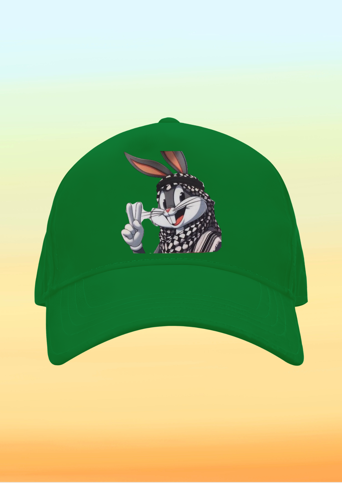 Kefiyeli Bugs Bunny Baskılı Çocuk Şapkası