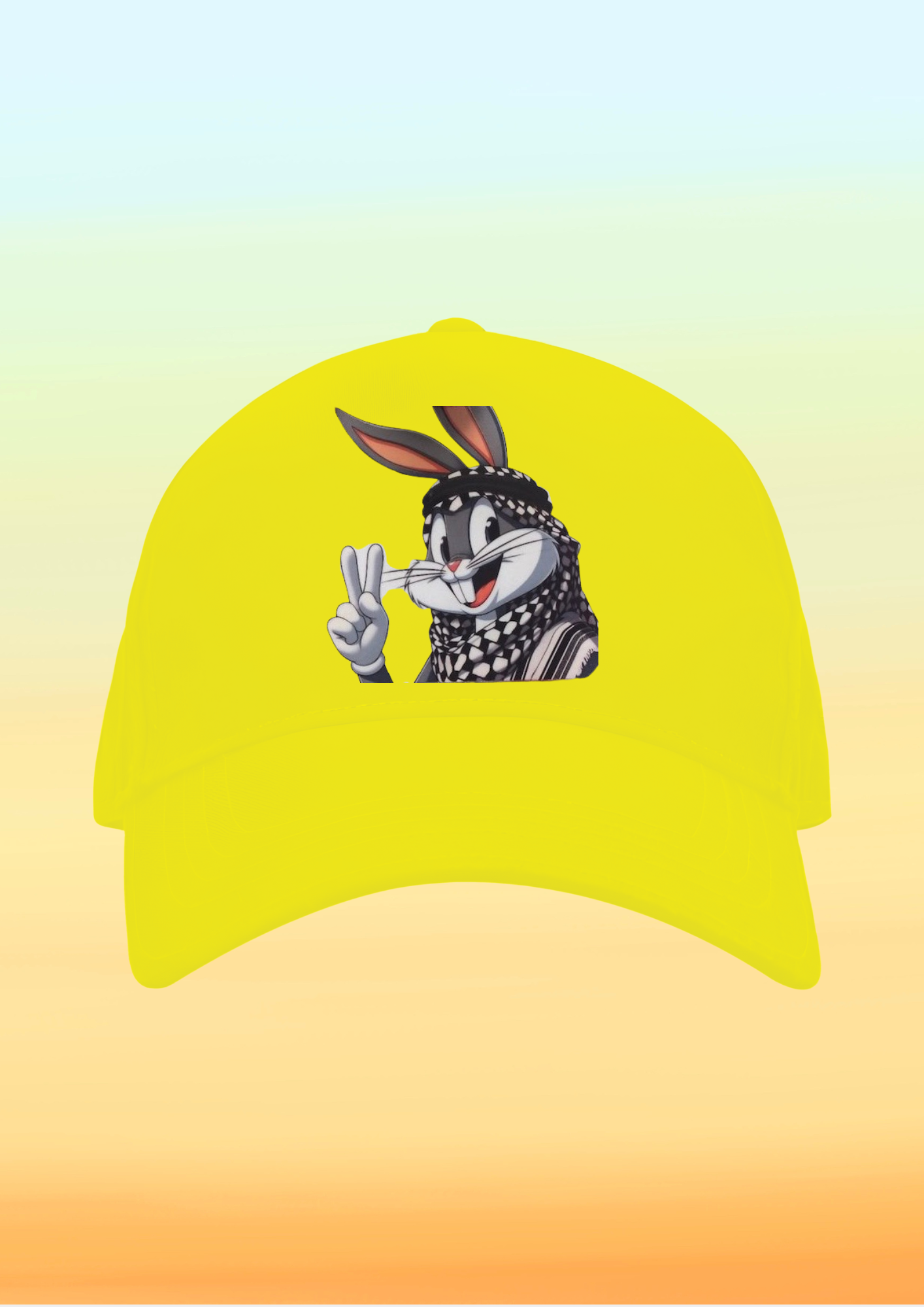 Kefiyeli Bugs Bunny Baskılı Çocuk Şapkası