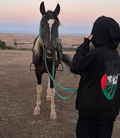 Filistin Temalı Kalp Baskılı Hoodie