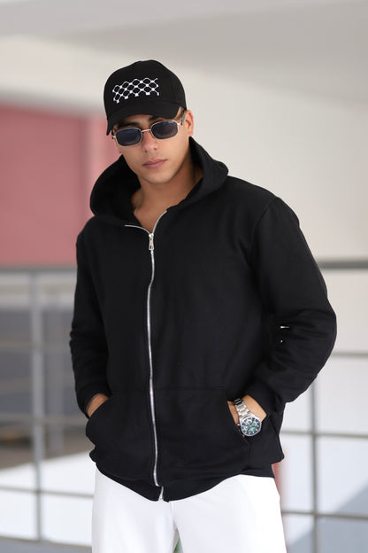 Kefiye Detaylı Baskılı Hoodie