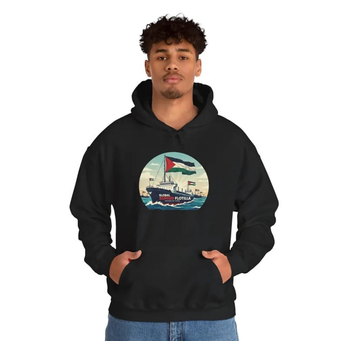 Sumud Gemisi Tasarımlı Baskılı Hoodie