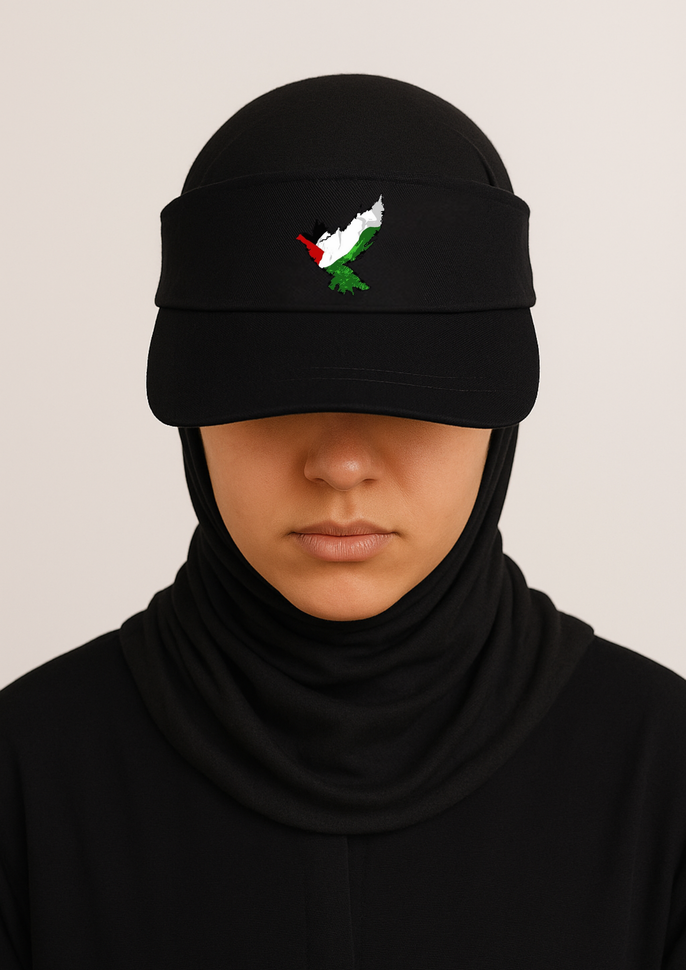Filistin Temalı Kuş Baskılı Güneşlik Şapka