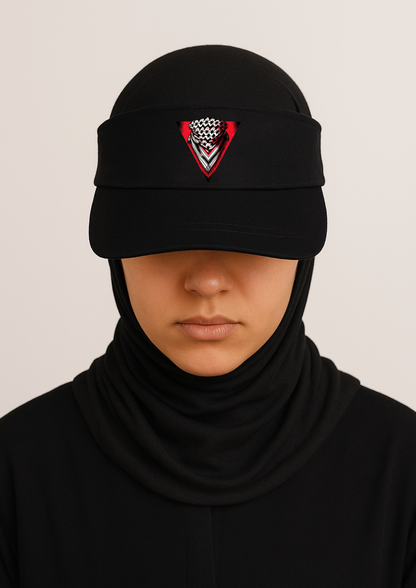 Kefiyeli Üçgen Temalı Güneşlik Şapka