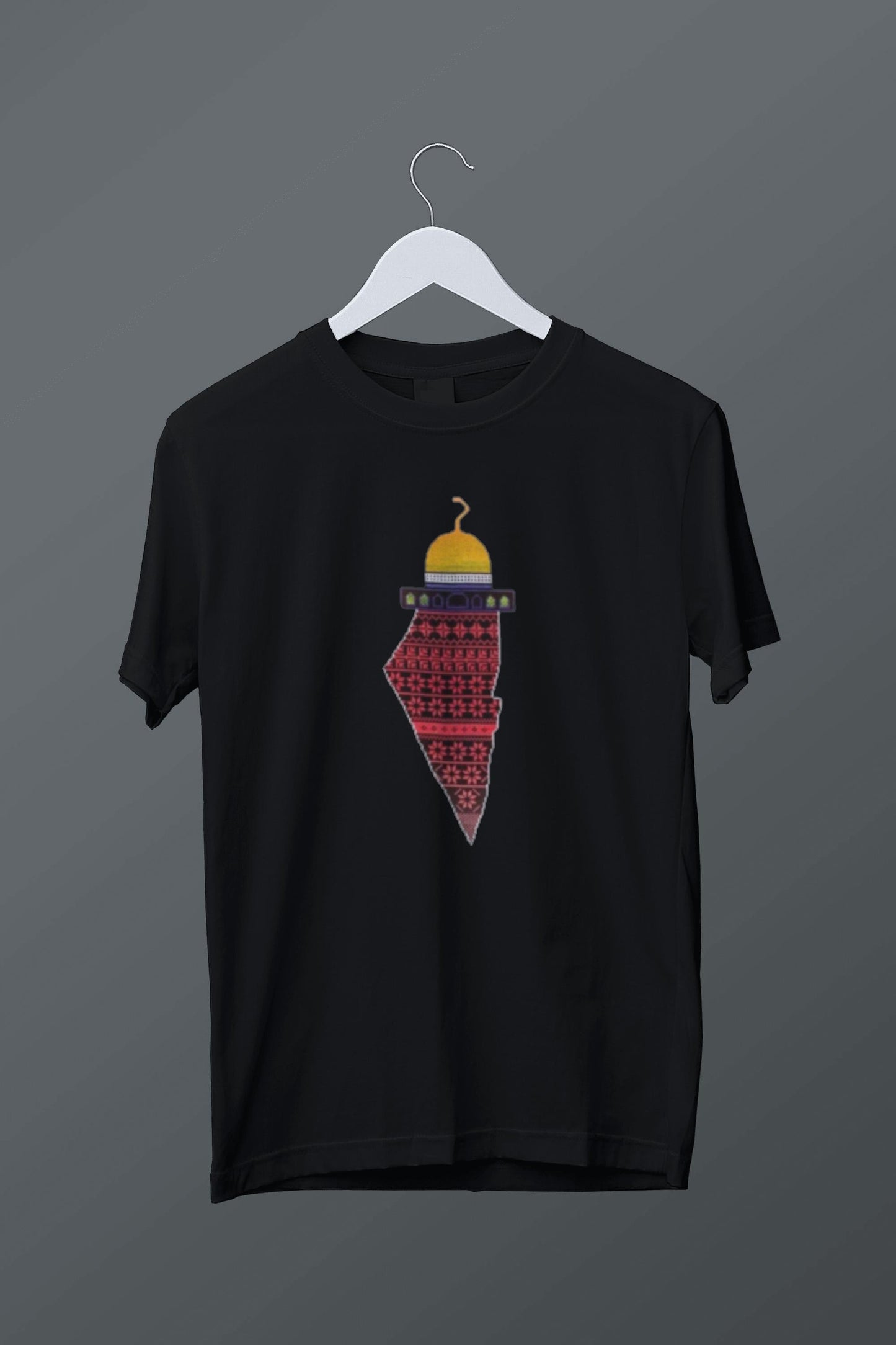 Filistin Haritası Temalı Baskılı T-shirt