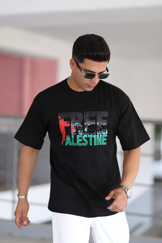 “Özgür Filistin” Yazılı Baskılı Tişört