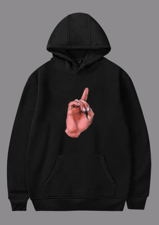 Şehadet Parmağı Baskılı Hoodie