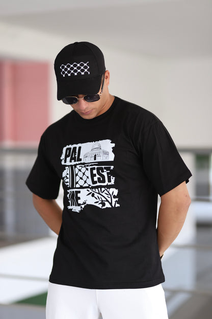Filistin Yazılı Baskılı T-shirt