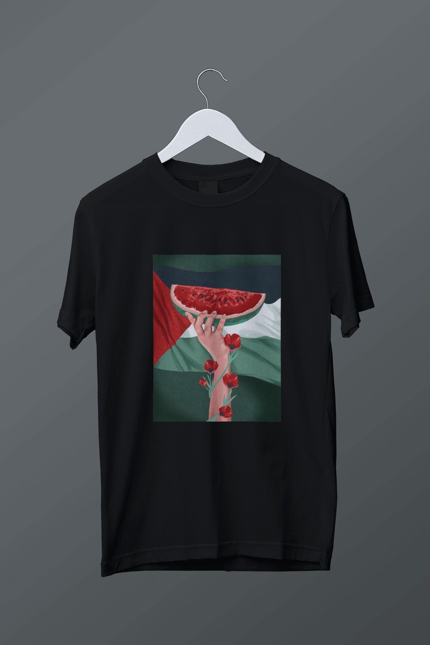 Karpuz ve Çiçek Temalı Baskılı T-shirt
