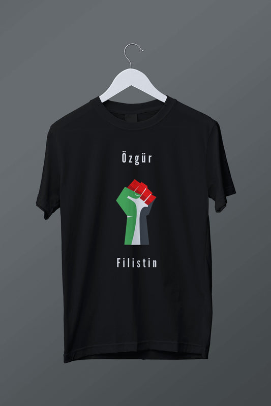 Özgür Filistin Yazılı Baskılı Tişört