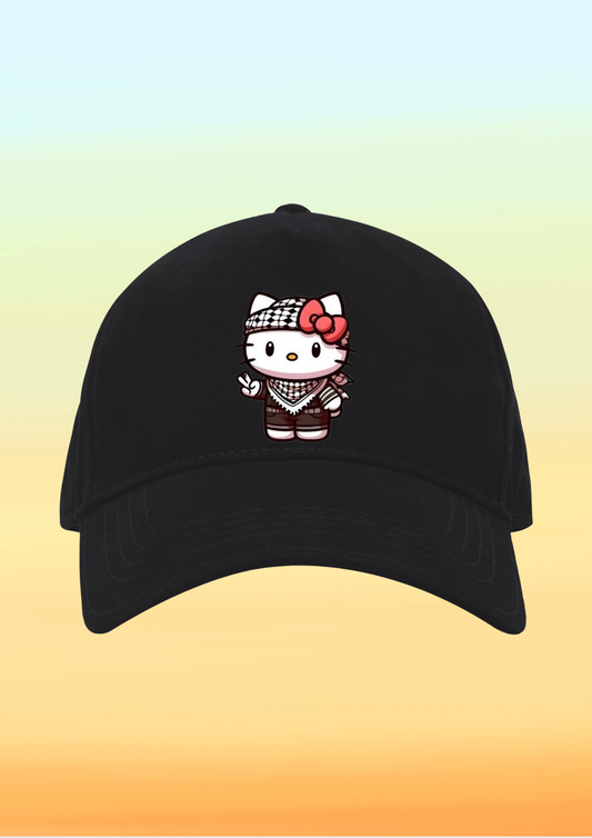 Kefiyeli Hello Kitty Çocuk Şapkası