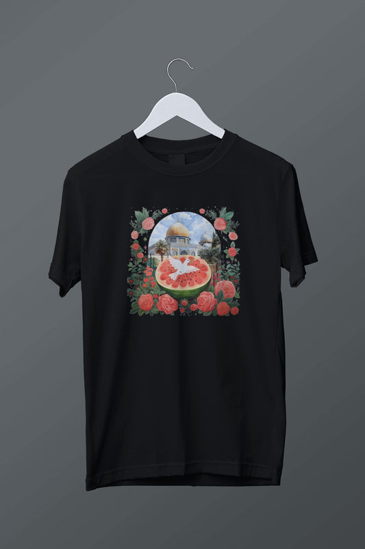 Mescid-i Aksa Temalı Baskılı T-shirt