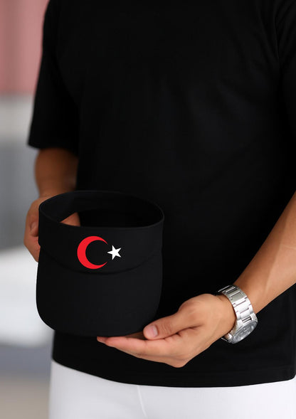 Ay Yıldız Temalı Güneşlik Şapka