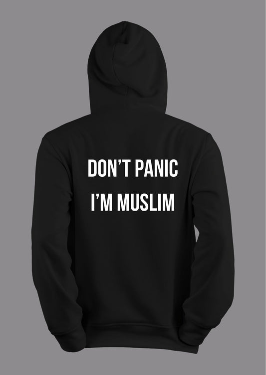 Don’t Panic I’m Muslim Yazılı Baskılı Hoodie