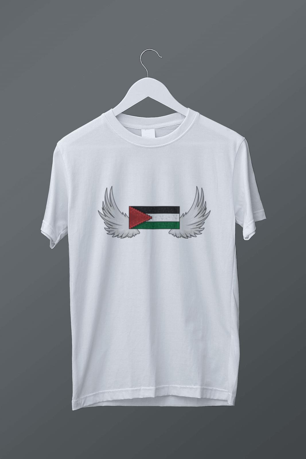 Filistin Temalı Melek Kanadı Baskılı T-shirt