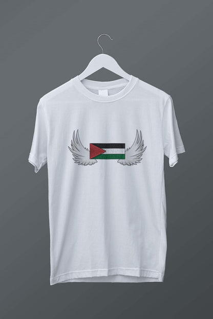 Filistin Temalı Melek Kanadı Baskılı T-shirt