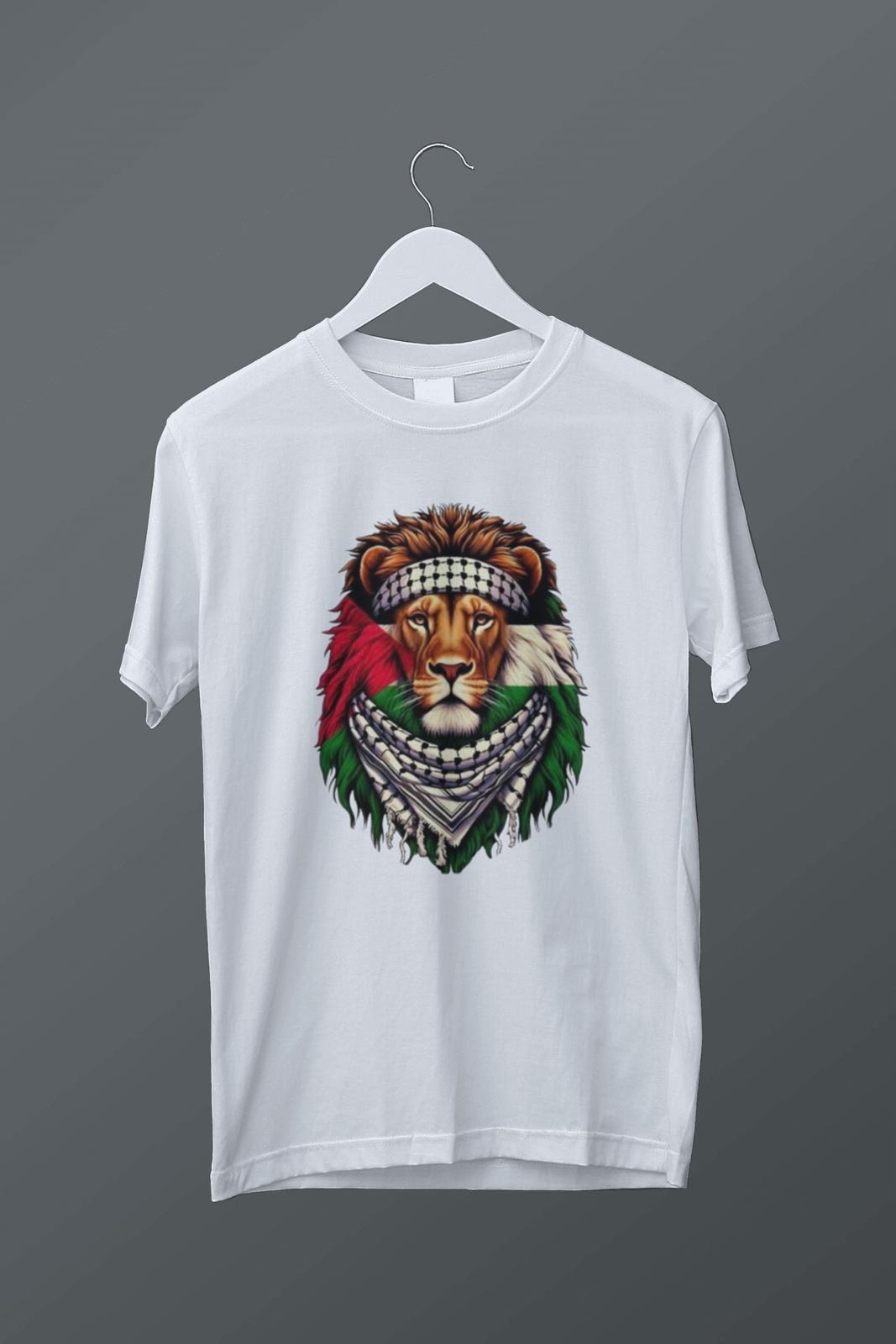 Kefiyeli Aslan Baskılı T-shirt