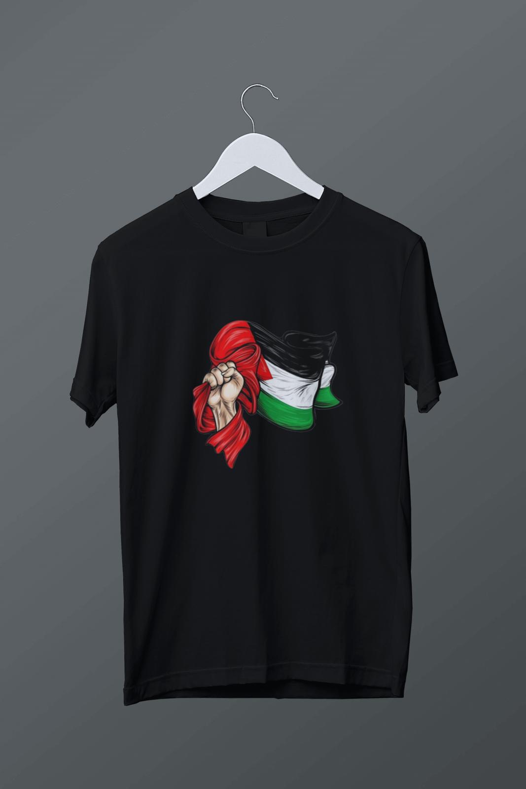 Filistin Bayrağı Temalı Baskılı T-shirt