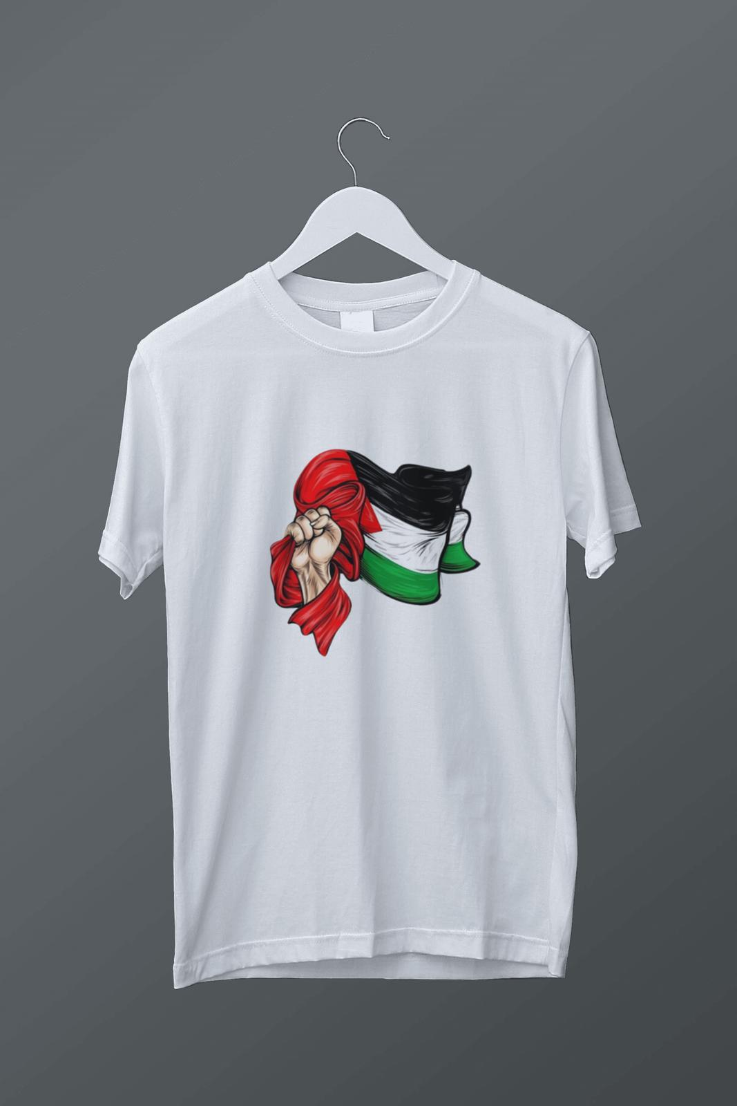 Filistin Bayrağı Temalı Baskılı T-shirt