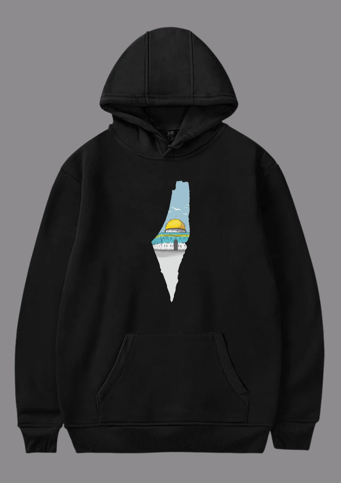 Filistin Haritası Baskılı Hoodie