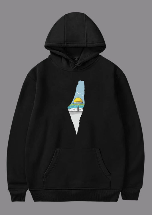 Filistin Haritası Baskılı Hoodie