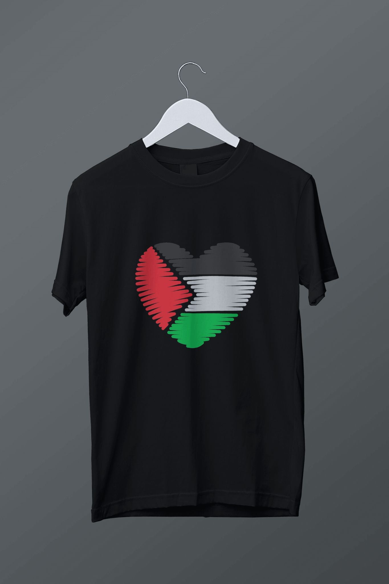 Kalp Baskılı Filistin Temalı T-shirt