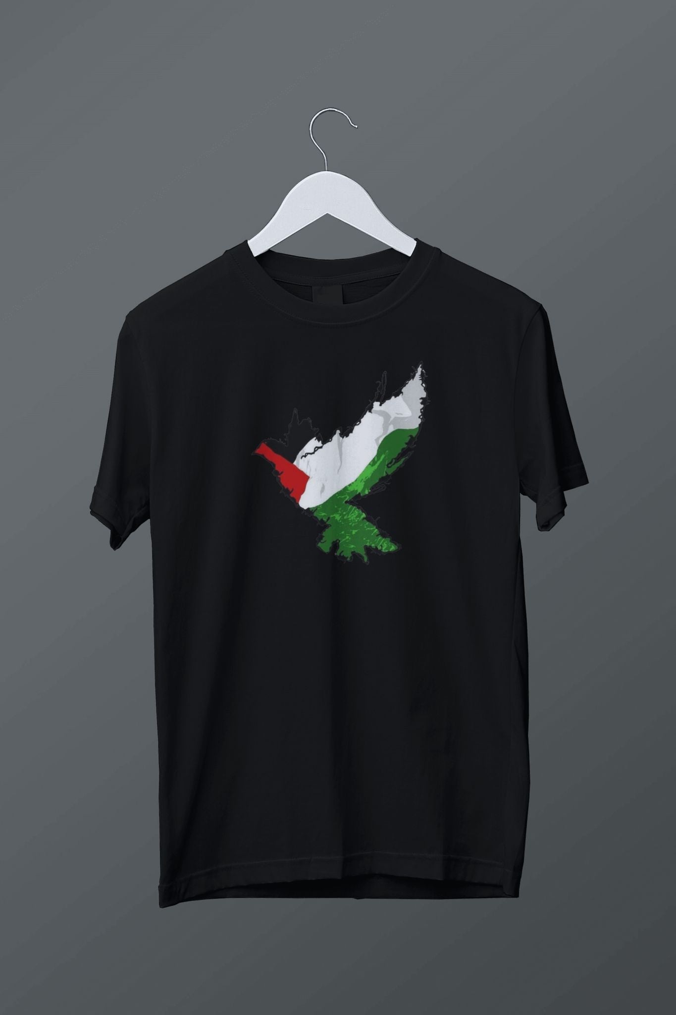 Filistin Temalı Kuş Baskılı T-shirt