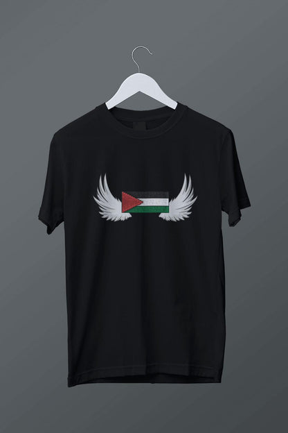 Filistin Temalı Melek Kanadı Baskılı T-shirt